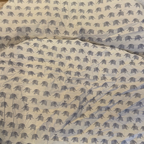 2 pottery barn kids elephant crib sheets blue - Picture 2 of 4